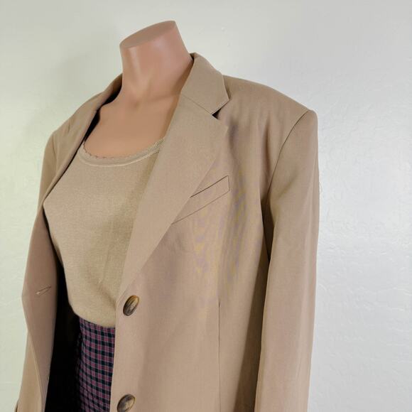 Topshop Belted Tunic Blazer Suit Jacket Tan Office Business Career Size 4 NEW - Picture 5 of 12